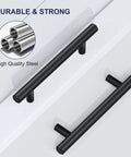12 Inch Push Pull Sliding Barn Door Handle Double Sided Black Finish Carbon Steel Construction for Easy Inside Outside Operation