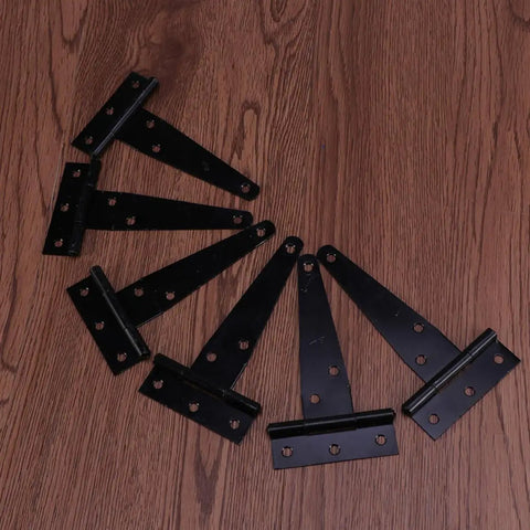 Black 24 Pack T Strap Gate Hinges Heavy Duty Iron T Shaped Door Hinges Four Inch With Six Screw Holes For Gates And Doors