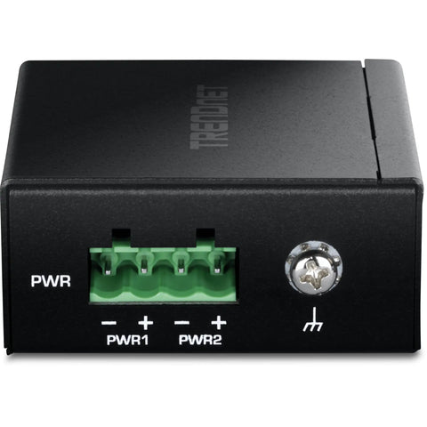Heavy Duty 95 Watt Gigabit PoE Plus Plus Injector Rock Solid Power Over Ethernet Adapter showing four pin terminal block connections.