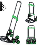 Built Tough Heavy Duty Hand Truck With Stair Climbing Wheels and One Touch Retractable Handle, green collapsible dolly cart