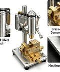 Precision Mini Watch Drill Press With Variable Speed For Jewelry Making And Repair showcasing brushed silver finish and brass-tone components.