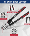 RIZOM 3-piece bolt cutter set: 14-inch bolt cutter, 8-inch mini bolt cutter, 8-inch wire cutter with carrying bag; tubular steel handles