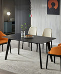 Stylish dining setup with Built Tough Heavy Duty Steel Table Legs For Modern Industrial Diy Furniture Projects and colorful chairs.