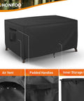 Outdoor Coffee Table Cover Waterproof And UV Resistant, Heavy Duty Patio Table Protector with air vent and handles