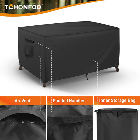 Outdoor Coffee Table Cover Waterproof And UV Resistant, Heavy Duty Patio Table Protector with air vent and handles