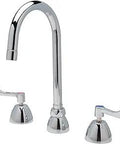 AquaSpec Widespread Gooseneck Kitchen Faucet With 5 3 8 Inch Spout Chrome Finish 2.2 GPM Pressure-Compensating Aerator visible
