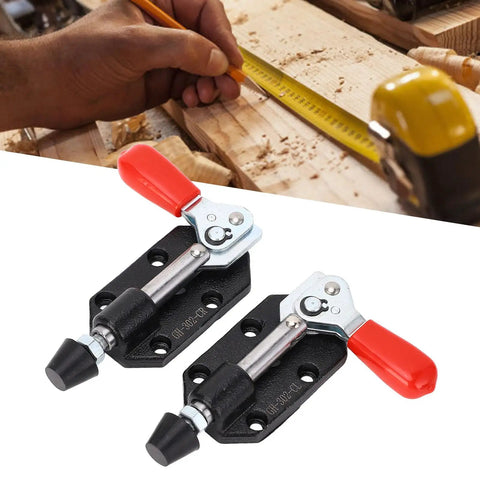 Heavy Duty 2 Pc Toggle Clamps With Comfort Grip Sleeves, Solid Cast Iron Woodworking Push Pull Straddles For Rapid And Secure Workshop Clamping Projects Any Time, 2 pack