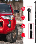 0 To 4 Inch Lift Rear Adjustable Track Bar Panhard Rod For 4Runner, FJ Cruiser, GX470, GX460 Beefed Up Heavy Duty Off Road Upgrade For Stronger Alignment And Smoother Handling, black steel