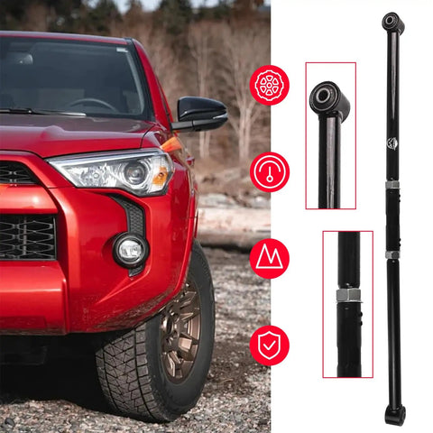 0 To 4 Inch Lift Rear Adjustable Track Bar Panhard Rod For 4Runner, FJ Cruiser, GX470, GX460 Beefed Up Heavy Duty Off Road Upgrade For Stronger Alignment And Smoother Handling, black steel