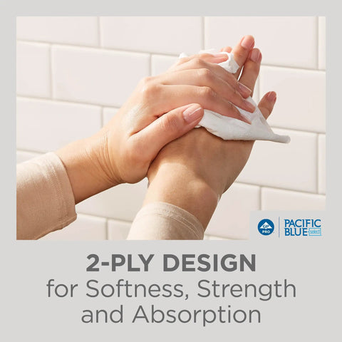 Pacific Blue Select Multifold Premium Two Ply Paper Towels White 21000 Sheets Per Case 125 Towels Per Pack 16 Packs Per Case Ideal For Class A Offices Hotels Restaurants And Healthcare Facilities Embossed Texture For Soft Absorption