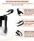 Close-up of 691366 dryer idler showing features for Dryer Drum Belt And Pulley Kit For Whirlpool Kenmore Replacement PS346995