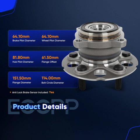Rear Wheel Hub Bearing Assembly 512501 OE For Acura RDX 2013-2015 AWD And Honda CR-V 2012-2016 AWD With Encoder Sensor