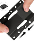 Heavy Duty Metal Sectional Sofa Connectors With Included Screws Universal Couch Interlocking Brackets in black with hand for installation.