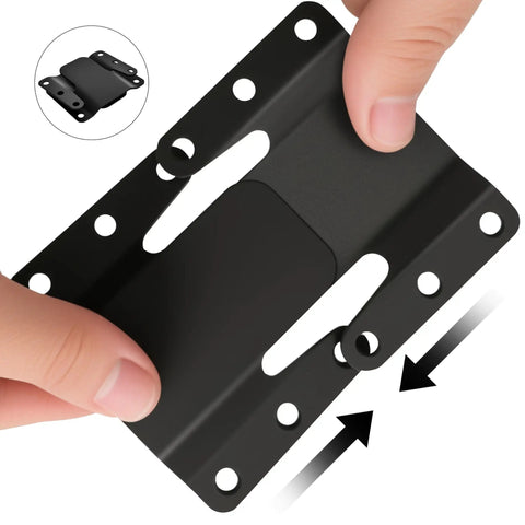 Heavy Duty Metal Sectional Sofa Connectors With Included Screws Universal Couch Interlocking Brackets in black with hand for installation.