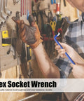 Durable Hex Wrench Star Key Set With Color Coding For Tough Furniture Assembly And Fast DIY Repairs Featuring Heavy Duty Steel Construction For Ultimate Grip, blue hex socket wrench in hand