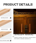 Solid Wood Cabinet Handles Set Of 2 For Drawers Wardrobe Doors And Kitchen Cupboards Built To Last Furniture Hardware With 192mm Center To Center Easy To Install Classic Rustic Farmhouse Style, product details showing material, smooth edges, and hole spacing.