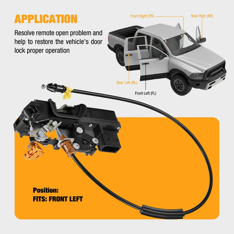 Power Door Lock Latch Actuator with Cable Front Left Driver Side for Chevrolet Silverado Sierra 1500 2500HD 3500HD, application diagram