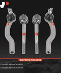 Front Inner And Outer Tie Rod End Kit For Acura MDX 2007 2013 4-piece front suspension steering linkage replacement