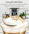Automatic milk frother for Next Level Fully Automatic Home Espresso Maker With Built In Bean Grinder Programmable Touchpad.