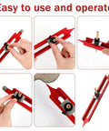Dead On Aluminum Contour Gauge And Profile Scribe Tool With Snap Fit Pencil Holder For Bullseye Tracking Woodworking Corners Tile Layout And Regular Carpenter Projects in use showing pencil holder setup.