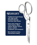 Heavy Duty Bent Fabric Scissors With 8 Inch Forged Blades And Precision Ground Knife Edge For Seamless Cutting, Perfect For Sewing, Crafts, And Office Projects, stainless steel