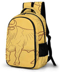 Vintage Bull Line Drawing Printed Unisex Backpack With Large Capacity Durable Polyester Daypack