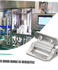 Solustre nickel damping cabinet hinge for doors; zinc alloy steel construction, high load capacity (close-up).