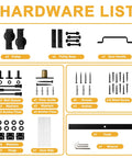 Hardware list for Bifold Barn Door With Preassembled Panels And Sliding Hardware Kit Set Solid Core Sliding Door