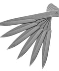 10.2 Inch Throwing Spear Set, 0.236 Inch Thick Full Tang, nylon sheath, six pack for competition and recreation, fanned display