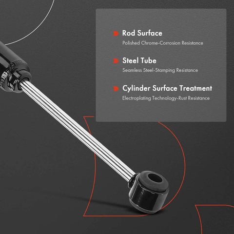 Front Steering Damper For Rough Roads And Smooth Steering No Fuss Install Durable Chevy Silverado 2500 HD 2001 To 2010 And Silverado 3500 Classic GMC Sierra 2500 HD 3500 Sierra 3500 Jeep Grand Cherokee Wrangler Cherokee showing polished chrome rod and rust-resistant cylinder