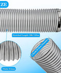 Heavy Duty Workshop Workhorse 2.5 Inch By 10 Feet Dust Collection Hose showing flexible PVC with metal clamp details.