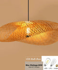 Farmhouse Bamboo Woven Pendant Light Fixture Handwoven Natural Bamboo Twisted Lampshade Boho Beachy Vibe 19.68 Inch Diameter