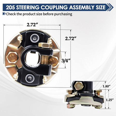 205 Steering Coupling Adaptation For Three Quarter Inch 26 Spline Input Shaft And Two And Three Quarter Inch Outer Diameter Beefed Up Heavy Duty Steering Coupling Assembly With Precise Fit For 200 201 202 Style Drivetrains Durable And Easy Install