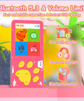 Kids MP3 Player With Bluetooth, 32GB Pink Portable Music Player For Kids, 2.4 Inch Color Screen, Cartoon Bear Paw Button
