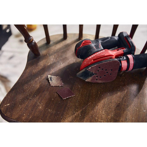 20V Max Cordless Detail Sander Tool Only With Pro-Grade Power And Variable Speed 9,000-12,000 OPM on wooden chair surface