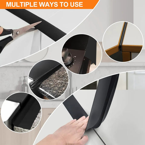 Silicone Stove Gap Covers Two Pack 21 Inch Gap Filler With Non Slip Mirror Base For Between Stove And Counter Heat Resistant