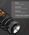 Front And Rear Complete Struts With Coil Spring Assembly For Honda Civic 2006 2011 And Acura CSX 2006 2011 Replacement Suspension Shock Absorber Kit close-up showing spring and rod material details.