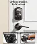 Keyless Front Door Lock With Dual Lever Handles Electronic Keypad Deadbolt Easy Install Smart Lock Set Auto Lock