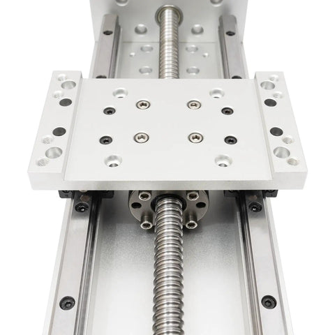 400mm X Y Z Axis Manual Linear Rail Stage With 1605 Ball Screw, Cross Sliding Table, Aluminum Alloy Rails, Locking Handwheel, Beefy Heavy Duty 200kg Horizontal Load, 50kg Vertical, 400mm Stroke For DIY CNC close-up