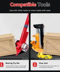 Image showing compatible lifting tools: bearing pry bar and claw jack for Heavy Duty Floor Skate Rollers With PU Steel Caster Wheels.