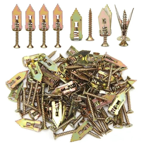 Heavy Duty Self Drilling Drywall Anchor Kit With Manganese Steel For Cabinet Installations, Built Tough For DIY Mounts, Superior Hold For Shelves And Fixtures, Long Lasting Wall Fasteners, assorted anchors