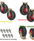 Heavy Duty Silent Swivel Casters With Chunky Rubber Tires Glide Smooth On Carpet Or Hardwood For Couches Desks Duffle Carts And Gear Bags At The Gym Or Garage Hangout with different wheel types and screws.