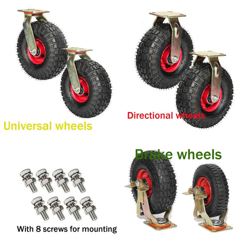 Heavy Duty Silent Swivel Casters With Chunky Rubber Tires Glide Smooth On Carpet Or Hardwood For Couches Desks Duffle Carts And Gear Bags At The Gym Or Garage Hangout with different wheel types and screws.