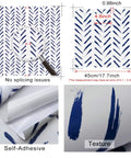 Blue And White Striped Peel And Stick Wallpaper For Cabinets And Walls Modern Geometric Contact Paper 17.7 In By 394 In texture details