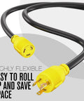 Heavy Duty 30 Amp L6 30 Generator Cable 25 Foot Extension Cord With 3 Prong 250V NEMA Twist Lock RV Ready UL ETL Listed 10 Gauge