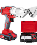 21V Cordless Electric Metal Shear, Heavy Duty Industrial Scissors With 2 Speed Settings And Led Light For Cutting Iron Sheets with battery and case.