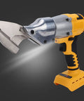Heavy Duty Electric Metal Shears With Variable Speed Control And 360 Degree Rotating Head featuring hardened alloy blades for cutting stainless steel.