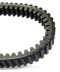 Close-up view of high mileage V-Drive transmission motorcycle belt fit for Honda Forza 250 and NSS250 models, durable and oil proof.