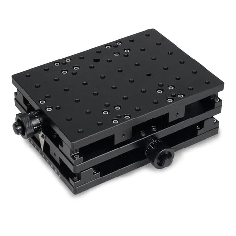 XY Axis Manual Stage With Precision Lead Screw Drive, Topnotch High Precision Sliding Table, 210x150mm Aluminum Alloy, Anodized Black