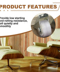Close-up of 1 Inch Mini Caster Wheels Set 8 Pieces Fixed Silent Non Swivel Thickened Rubber Castors with Metal Top Plate